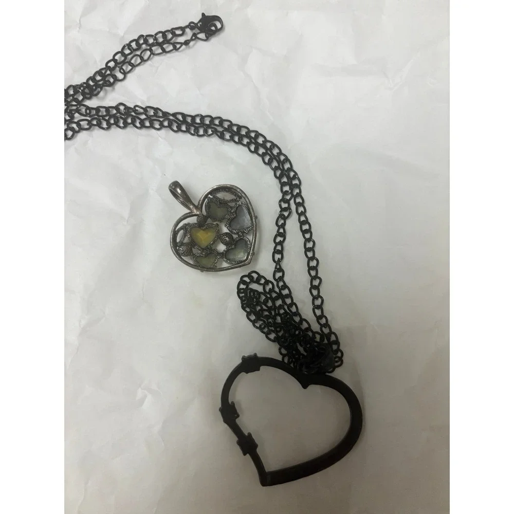 Necklace ‎ Black Chain heart Pendant